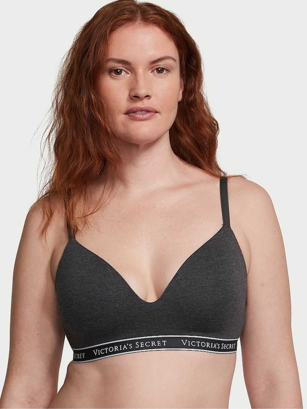 NEW Victoria's Secret Wireless Lightly Lined T Shirt Scoop Bra 32C Charcoal Gray
